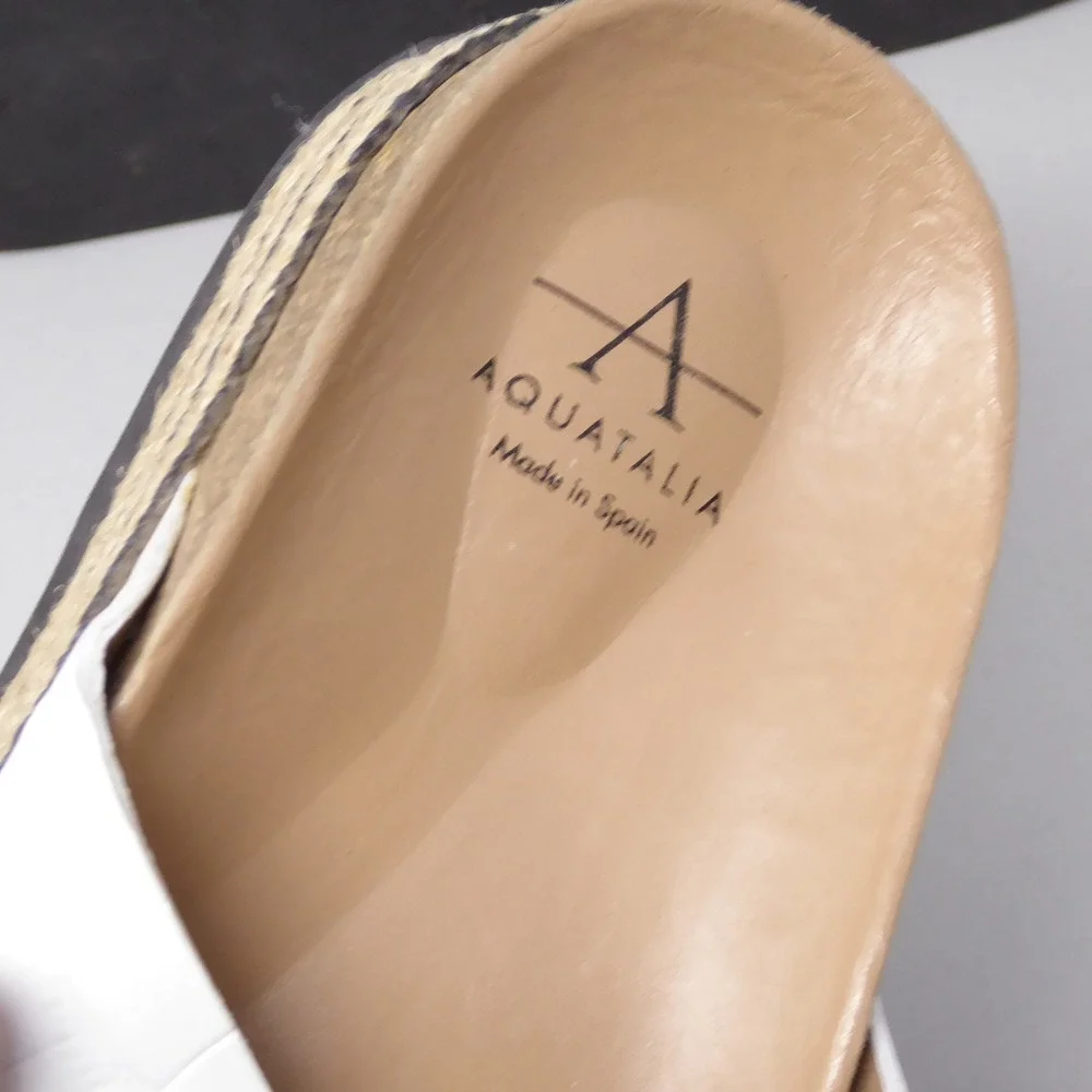 Aquatalia White Cross-Strap Platform Sandals - Picture 7 of 9